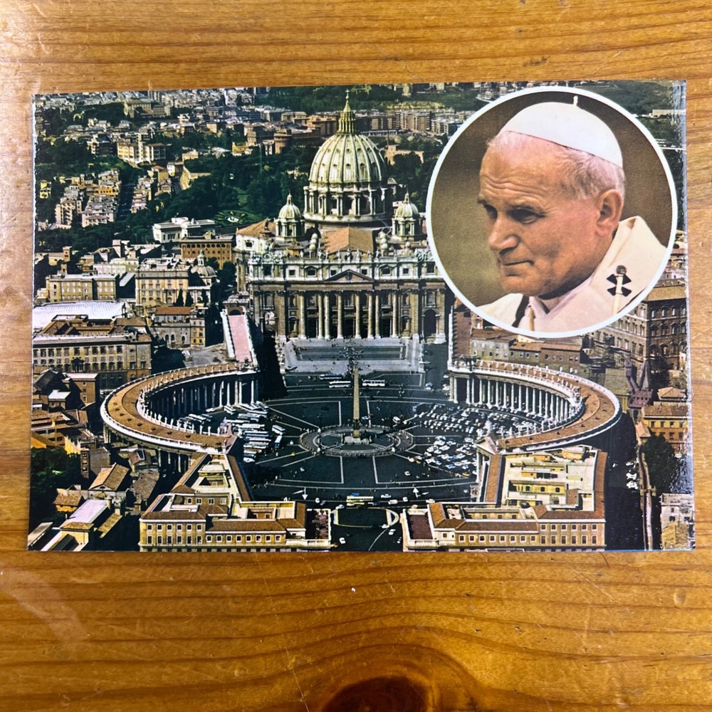 Plurigraf Vatican City Postcard Pope John Paul II 1980 Italy St Peters Square